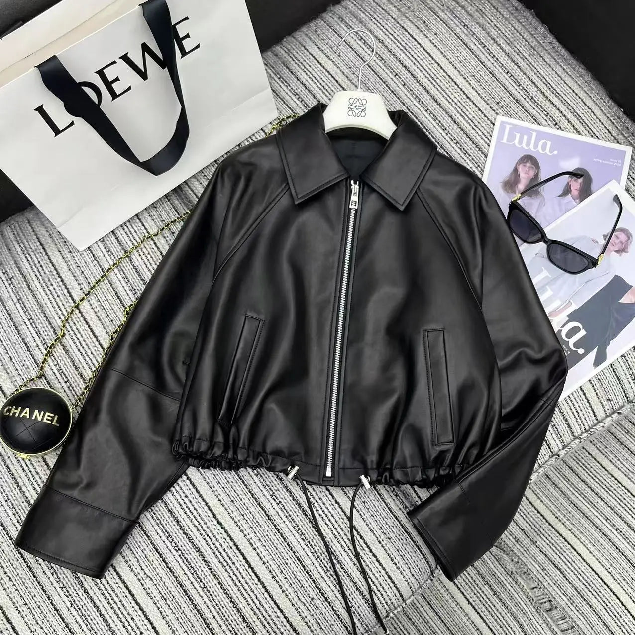 Embroidered Leather Jacket